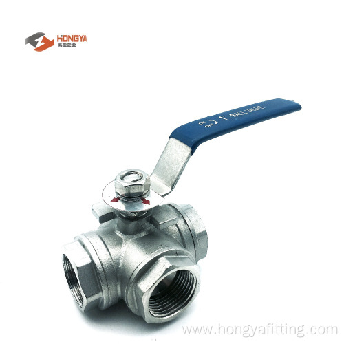 stainless steel 3way three-way ball valve